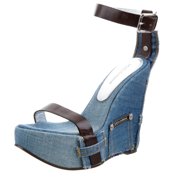 Dolce & Gabbana Blue Jean Wedges - Picture 4 of 5